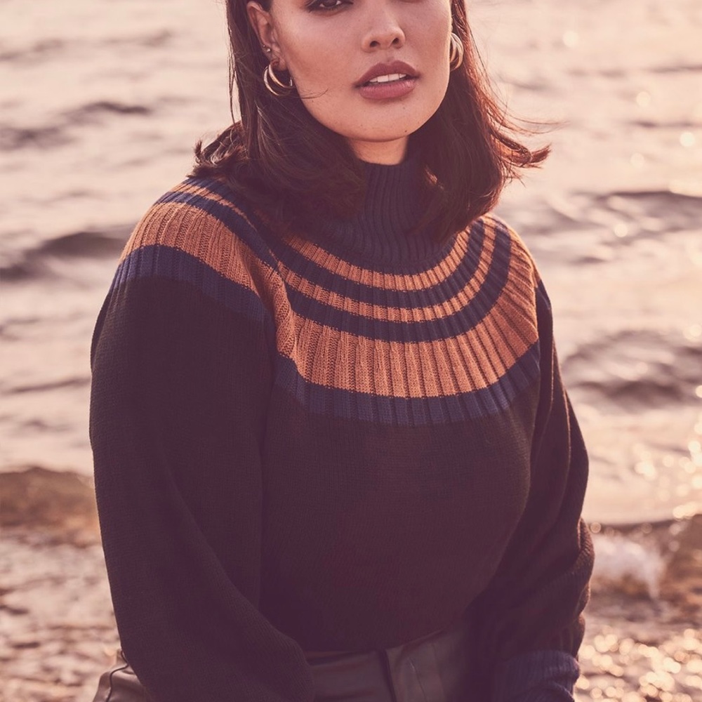 Never worn striped yoke sweater